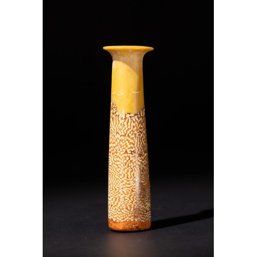 91 - An Achaemenid Yellow Mosaic Glass Cylindrical Bottle, Ancient Persian Empire, 5th Century B.C.

H: A... 