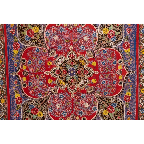 328 - A Persian Rasht Embroidered Square Panel, Late 19th Century.

Approximately 170 x 170cm