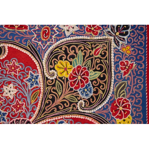 328 - A Persian Rasht Embroidered Square Panel, Late 19th Century.

Approximately 170 x 170cm