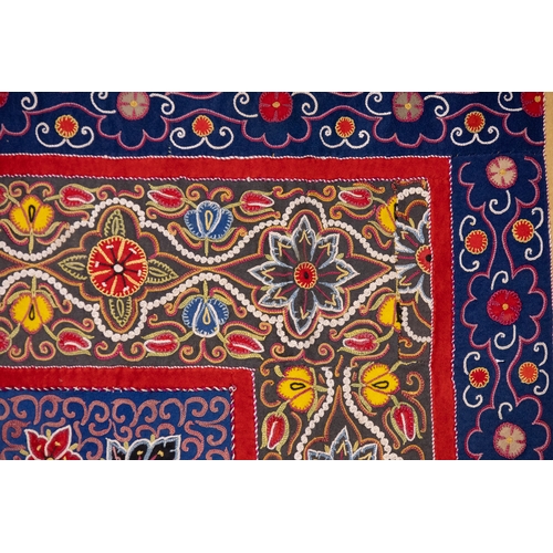 328 - A Persian Rasht Embroidered Square Panel, Late 19th Century.

Approximately 170 x 170cm