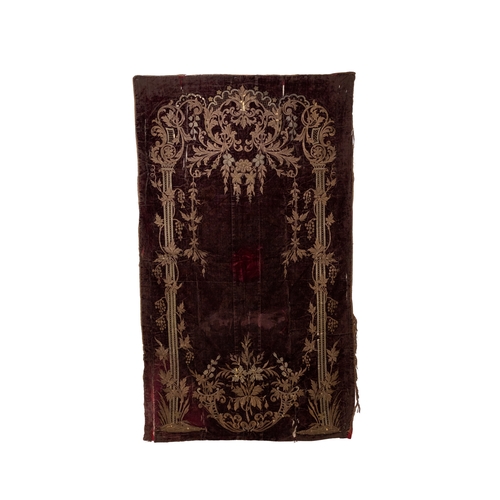 337 - An Ottoman Velvet Metal-threaded Suzani Embroidery Prayer Mat, 19th Century.

Approximately 160 x 94... 