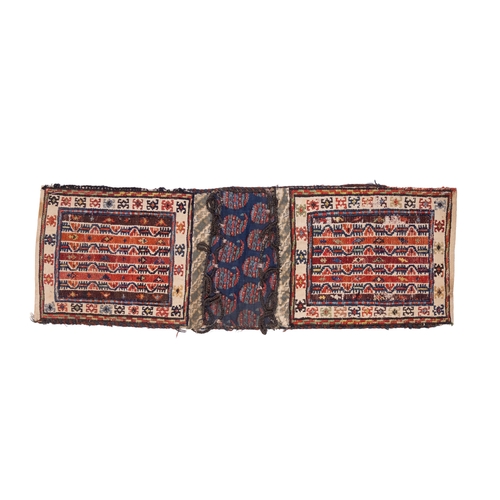 340 - A Persian Soumak Wool Miniature Khorjin Saddlebag, 19th Century.

Approximately 57 x 19.5cm

This is... 