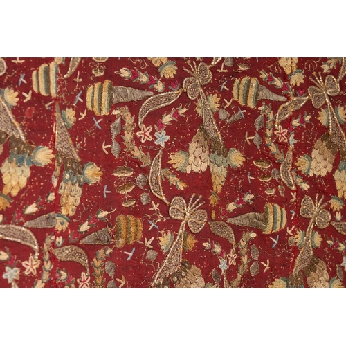 346 - An Ottoman Silk Metal-Threaded Hand Embroidered Tapestry, 19th Century.

Approximately 170 x 120cm

... 