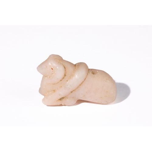 337 - **NO RESERVE**

A Carved White Stone Amulet of a Ram Figure, Possibly Ancient.

white stone amulet i... 