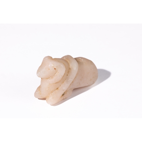 337 - **NO RESERVE**

A Carved White Stone Amulet of a Ram Figure, Possibly Ancient.

white stone amulet i... 