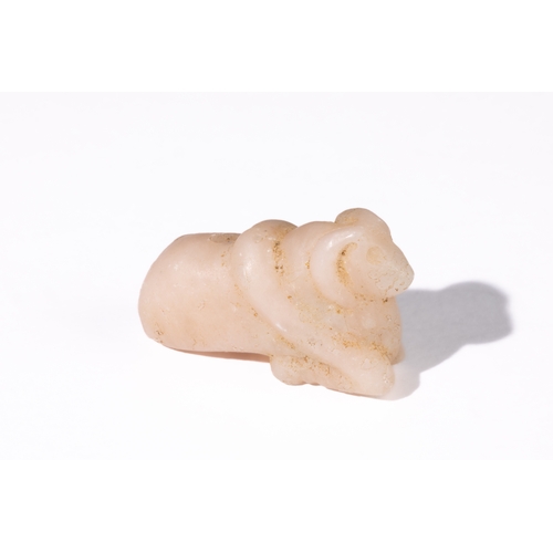 337 - **NO RESERVE**

A Carved White Stone Amulet of a Ram Figure, Possibly Ancient.

white stone amulet i... 