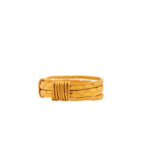 12 - A Viking Gold Ring with Coiled Wire Detailing.

This Viking gold ring features a design with three i... 