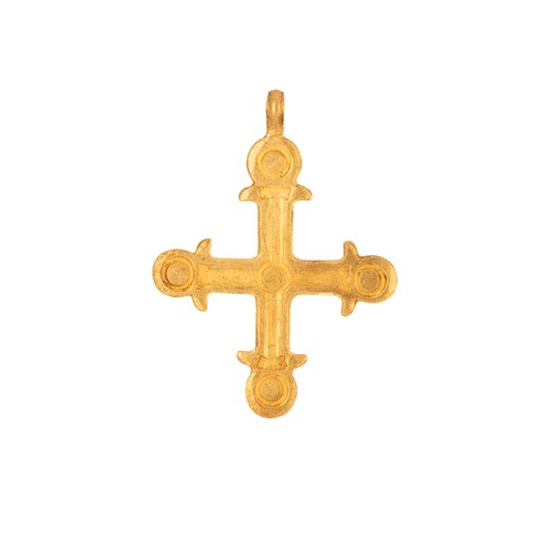 25 - A Late Byzantine Gold Cross with Geometric Design, 14th Century or Later.

This late Byzantine gold ... 