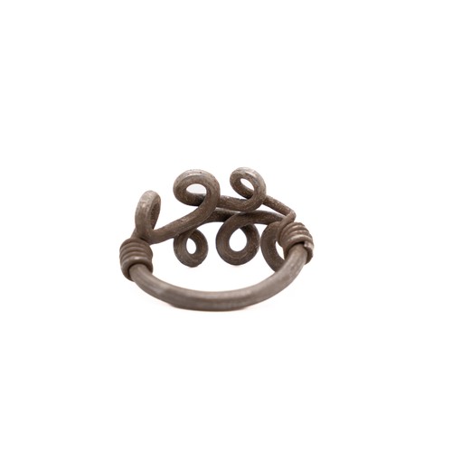 54 - A Viking Silver Ring with Intertwined Loop Design

A silver Viking ring featuring an intricate loope... 