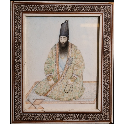 111 - A Persian Qajar Painting of a Seated King, 19th Century.

A Persian Qajar painting depicting a seate... 