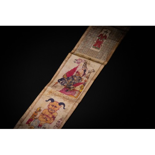 142 - An Islamic Talismanic Illuminated and Illustrated Manuscript Scroll.

An Islamic manuscript scroll f... 