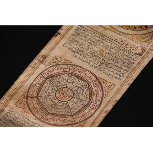 142 - An Islamic Talismanic Illuminated and Illustrated Manuscript Scroll.

An Islamic manuscript scroll f... 