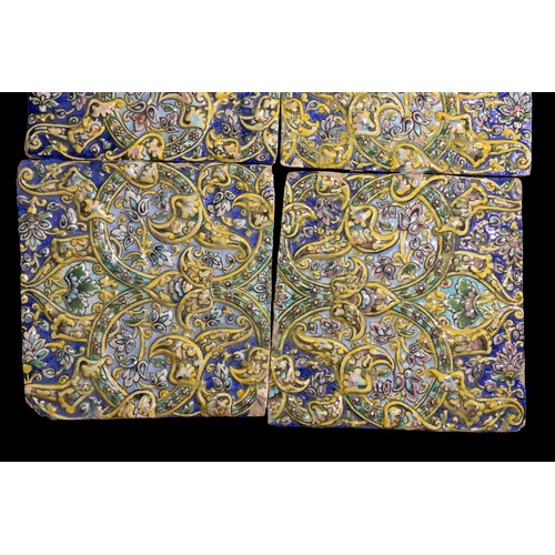 13 - A Lot of Six Islamic Persian Glazed Tiles, 19th Century.

A lot of six Islamic Persian tiles adorned... 