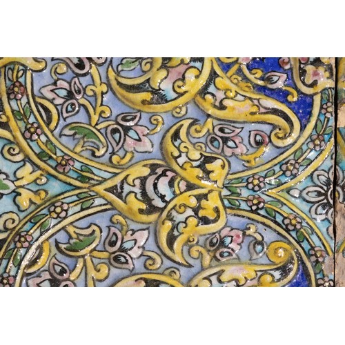 13 - A Lot of Six Islamic Persian Glazed Tiles, 19th Century.

A lot of six Islamic Persian tiles adorned... 