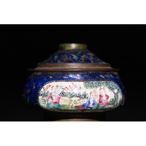 306 - **NO RESERVE**

A Pair of Chinese Copper Enamel Inkwells, 18th-19th Century.

A pair of copper ename... 