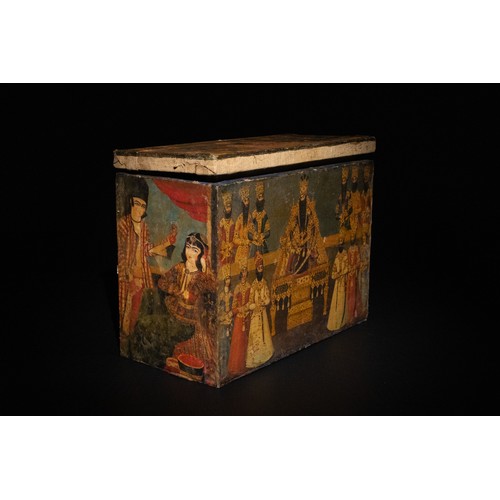 40 - **NO RESERVE**

A Persian Wooden Box Depicting British and Iranian Officials, Mid-20th Century.

A p... 