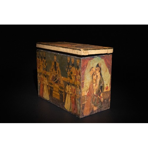 40 - **NO RESERVE**

A Persian Wooden Box Depicting British and Iranian Officials, Mid-20th Century.

A p... 