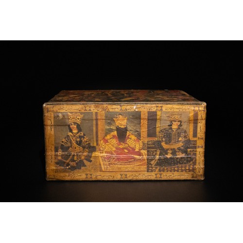 40 - **NO RESERVE**

A Persian Wooden Box Depicting British and Iranian Officials, Mid-20th Century.

A p... 