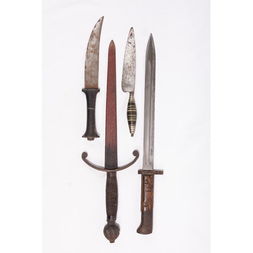 316 - **NO RESERVE**

A Mixed Lot of Four Daggers and Knives.

A diverse collection of four daggers and kn... 