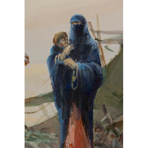 64 - A European Orientalist Oil Painting on Canvas, Signed, Circa Early to Mid-20th Century.

An Oriental... 