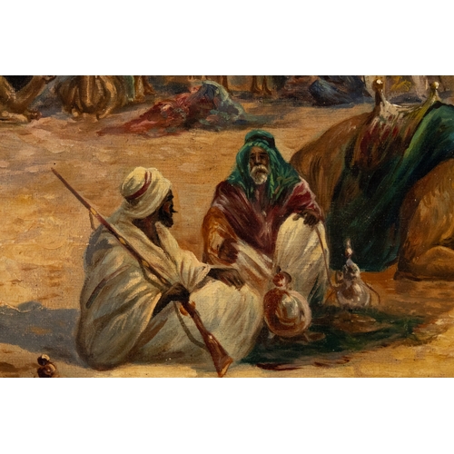 66 - A Romanticized Orientalist Scene by F. Winter, Early 20th Century.

An Orientalist oil on canvas pai... 