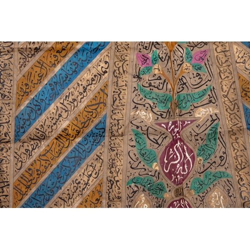 37 - An Ottoman Talismanic Shirt with Multicolored Calligraphic Inscriptions and Floral Motifs.

A talism... 