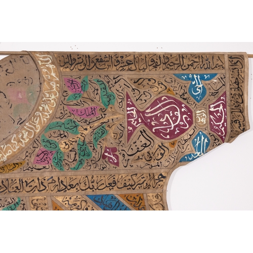 37 - An Ottoman Talismanic Shirt with Multicolored Calligraphic Inscriptions and Floral Motifs.

A talism... 