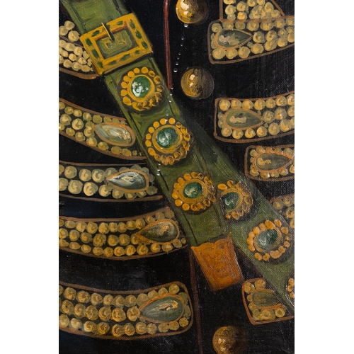 28 - A Portrait of Mozaffar al-Din Shah Qajar, Persia, 19th Century.

An oil on canvas portrait depicting... 