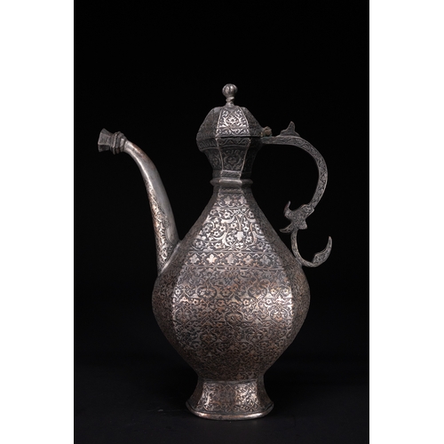 37 - A Safavid Tinned Copper Ewer with Basin, 17th Century.

This Safavid set comprises a tinned copper e... 