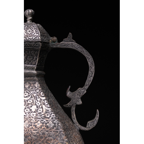 37 - A Safavid Tinned Copper Ewer with Basin, 17th Century.

This Safavid set comprises a tinned copper e... 