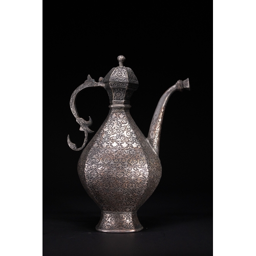 37 - A Safavid Tinned Copper Ewer with Basin, 17th Century.

This Safavid set comprises a tinned copper e... 