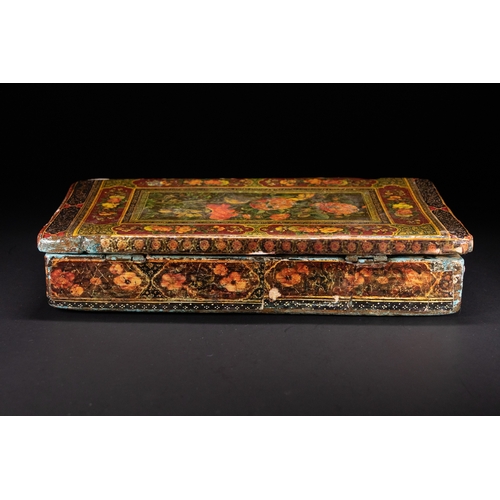 48 - A Qajar Lacquered Merchant’s Scale Box Signed by Hashim of Isfahan, 19th Century.

A richly decorate... 