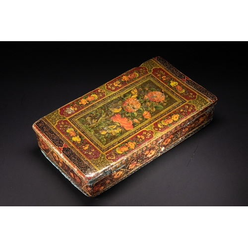 48 - A Qajar Lacquered Merchant’s Scale Box Signed by Hashim of Isfahan, 19th Century.

A richly decorate... 