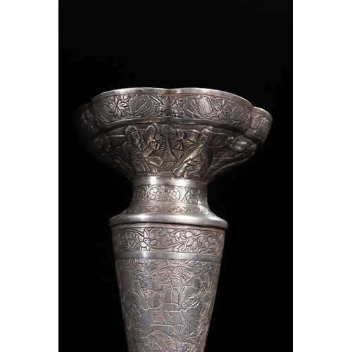 50 - A Persian Silver Spill Vase Signed by Amal Jafar.

A Persian silver spill vase of elegant form, feat... 