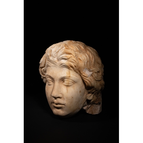 20 - A Roman Marble Head Depicting Antinous, 2nd Century AD.

A finely carved Roman marble head represent... 