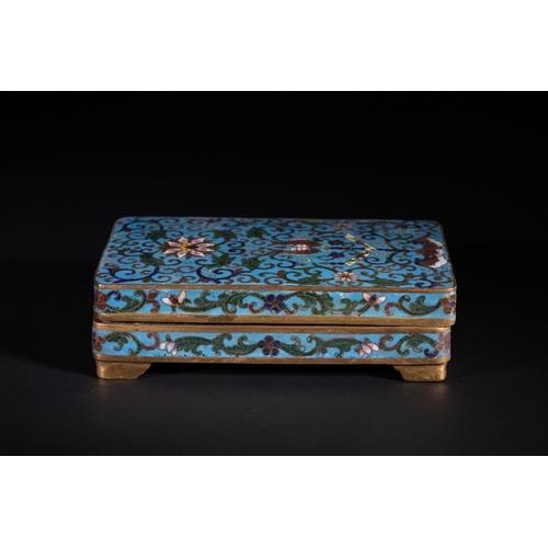 315 - A Chinese Cloisonné Enamel Rectangular Box and Cover, Qianlong Mark, 19h-20th Century - A Chinese cl... 