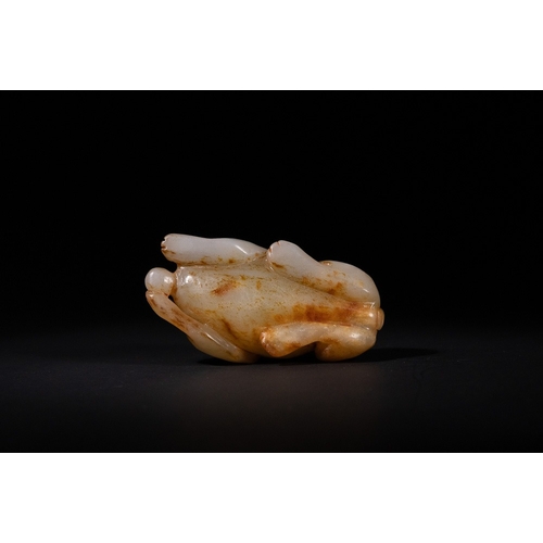 340 - A Chinese Carved Jade Recumbent Mythical Beast - A finely carved Chinese jade recumbent mythical bea... 