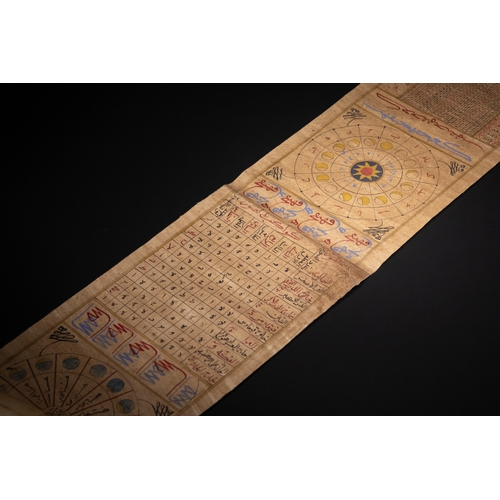 140 - An illuminated Ruzname (almanac or calendar) scroll, copied by Sulayman known as Hikmati, originatin... 