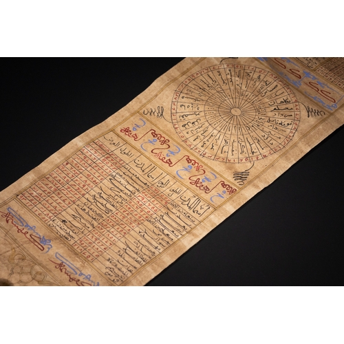140 - An illuminated Ruzname (almanac or calendar) scroll, copied by Sulayman known as Hikmati, originatin... 