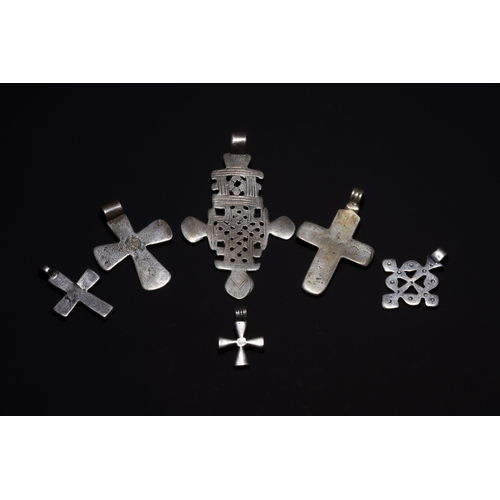25 - A Collection of Ethiopian Coptic Silver Cross Pendants.

A varied collection of Ethiopian Coptic cro... 