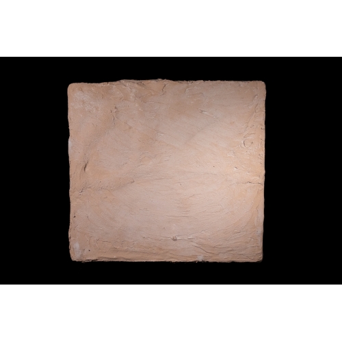 221 - A Persian Isfahan Mosaic Tile Depicting a Hunter on a Leopard, 20th Century.

The design features a ... 