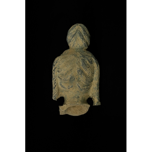 343 - An Chinese Painted Terracotta Buddha Head. - A Chinese stone head depicting Guanyin Bodhisattva, ren... 