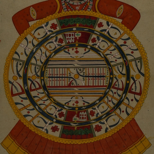 69 - An Indian Rajasthani Jain Cosmological Diagram, 19th Century. - This Indian miniature painting, exec... 