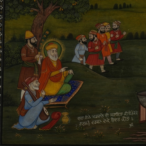 71 - An Indian Sikh Painting Depicting Guru Nanak and the Redemption of Kauda Rakshash, 19th Century. - T... 