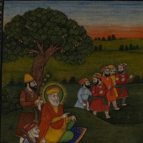 71 - An Indian Sikh Painting Depicting Guru Nanak and the Redemption of Kauda Rakshash, 19th Century. - T... 