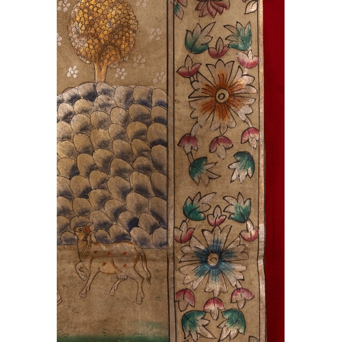 93 - An Indian Devotional Painting of Krishna with Gopis beneath a Pavilion, 19th-20th Century.

A finely... 
