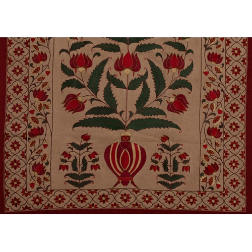 75 - An Indian Floral Prayer Mat with Stylised Vase and Tulip Design.

A finely woven Indian prayer mat f... 