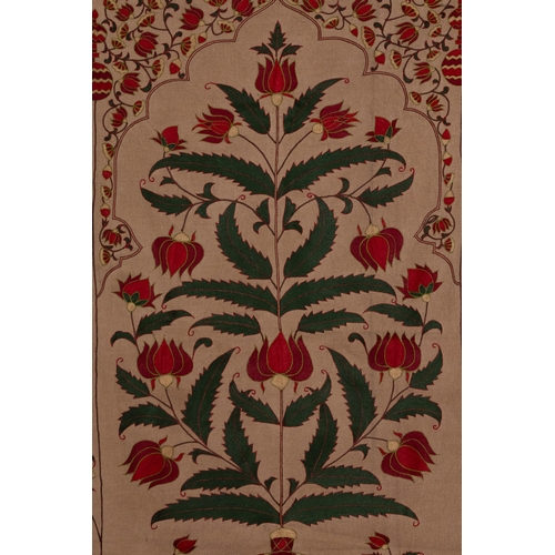 75 - An Indian Floral Prayer Mat with Stylised Vase and Tulip Design.

A finely woven Indian prayer mat f... 