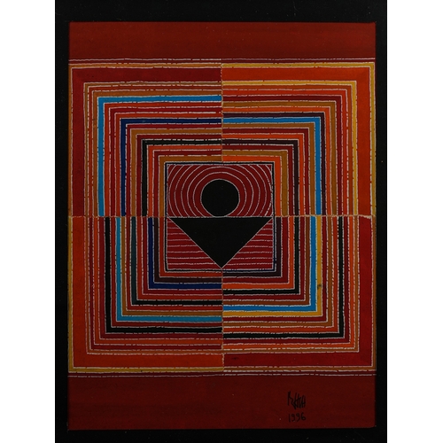 100 - Sayed Haider Raza (1922–2016), A Geometric Abstraction, Signed and Dated 1996.

A striking geometric... 