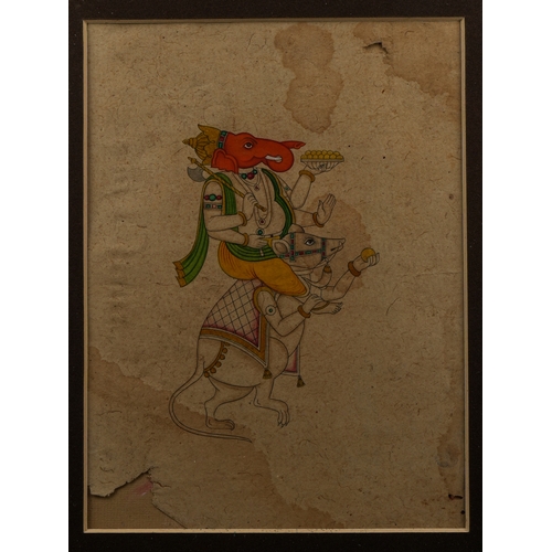 104 - An Indian Miniature Painting of Ganesha Riding Mushika, 19th Century.

A finely rendered Indian mini... 